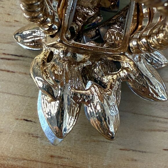 Vine Marquis Stone Aurora Borealis Green Stretch Statement Ring Size 7-8 - Picture 7 of 13